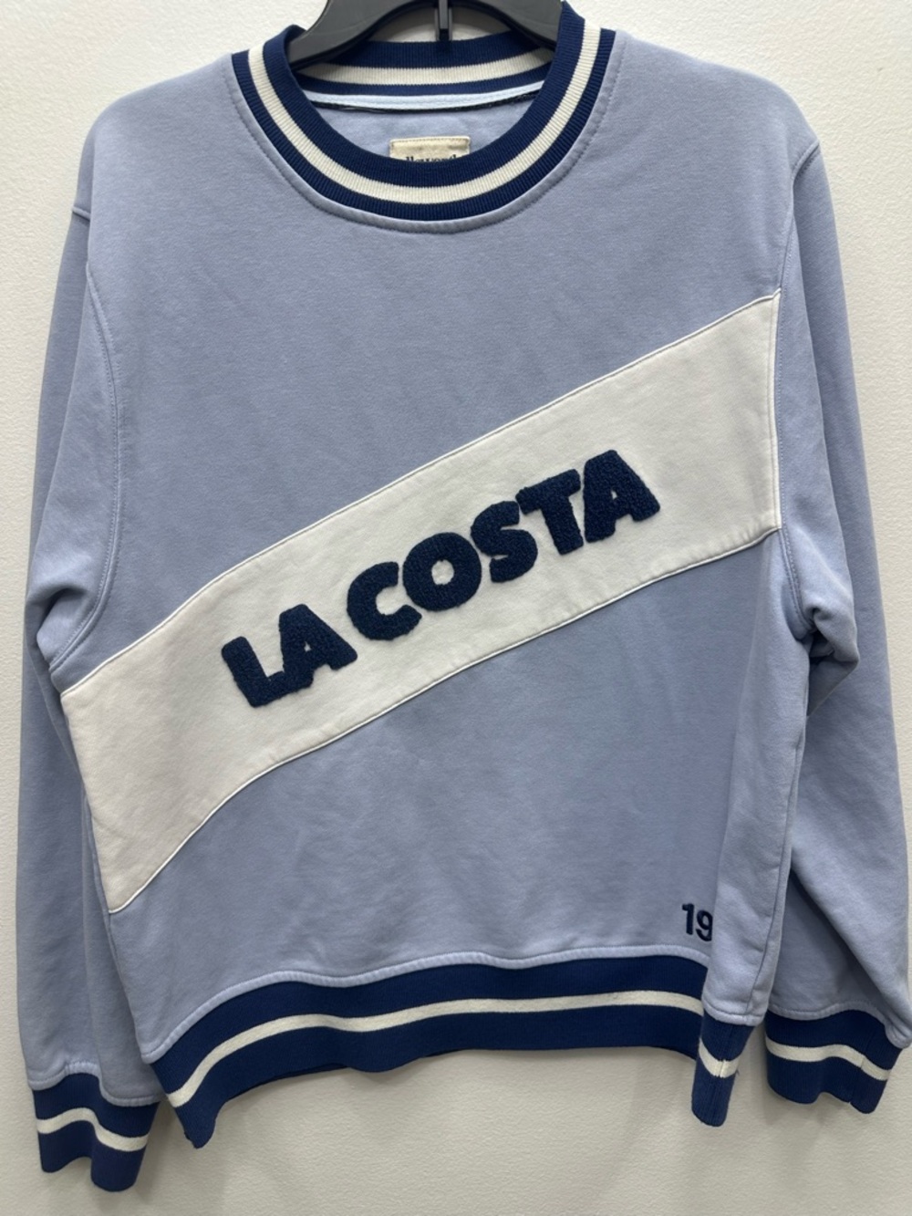 Ellsworth + Ivey Blue Varsity Crewneck Sweatshirt M Collegiate Logo Pullover